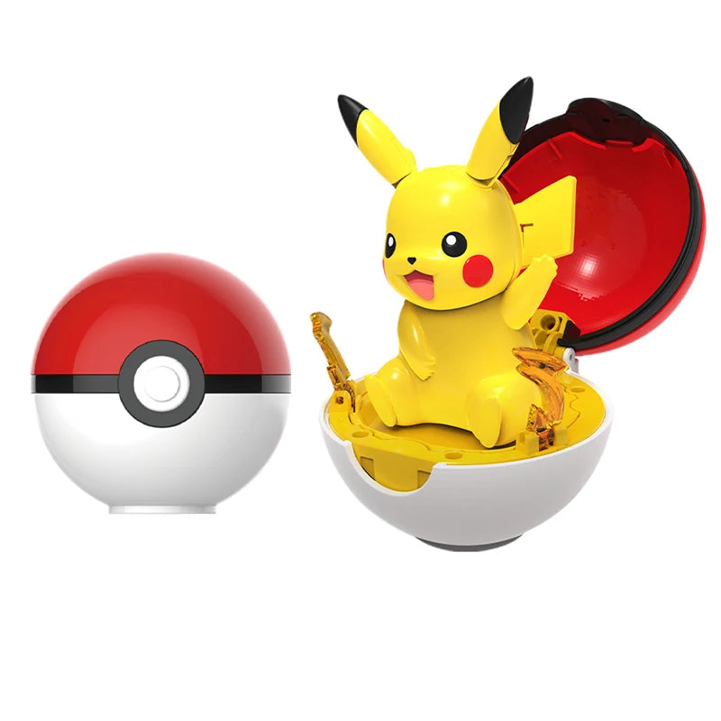 Cute Pokemon Figure Meowth Pokeball Pikachu Bulbasaur Eevee Charmander Squirtle Pocket Monster Elf Deform Poke Ball Toy Ornament