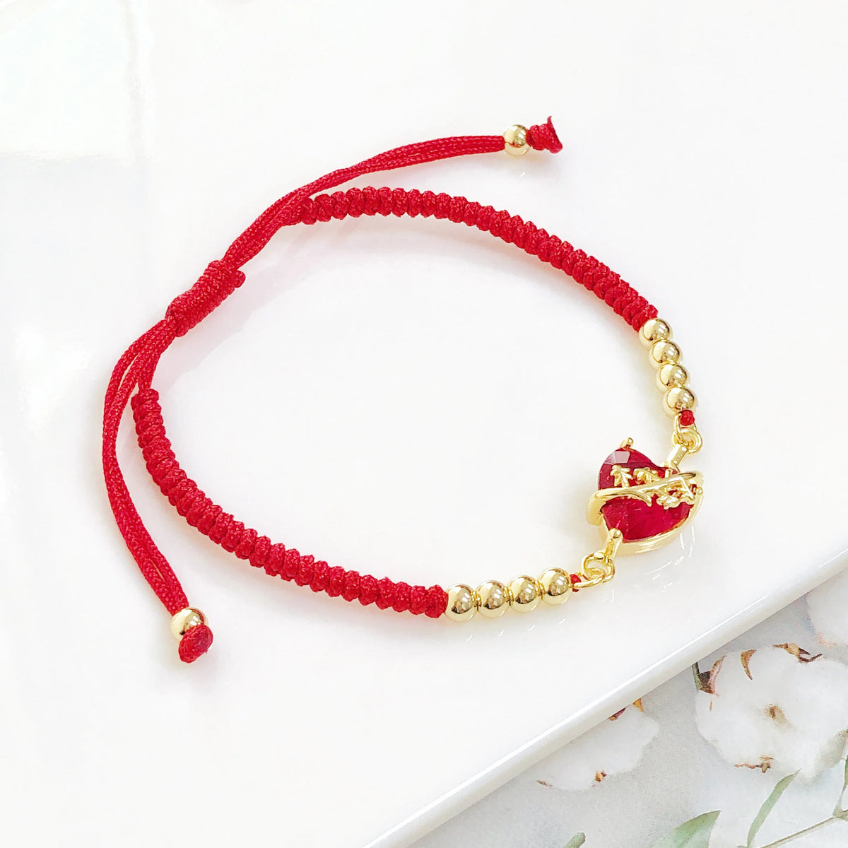 Sacred Heart Cross Bracelet size reference