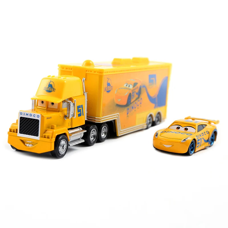 Pixar Cars Truck Birthday Gifts Mobilization Jackson Cool Sister Francisc Container Truck Set Car Model Toy Truck Ornaments