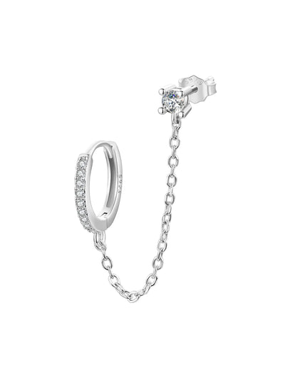 BAMOER Double Circle Mono Hoop Earring size reference