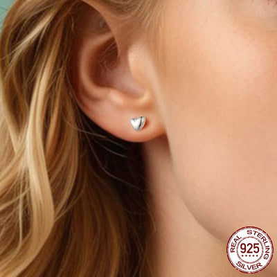 BAMOER Mini Heart Stud Earrings - Gold