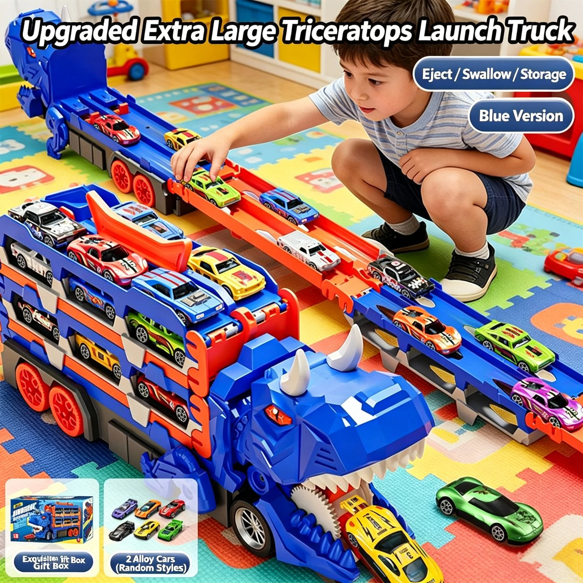 Dinosaur Catapult Car Track Playset packaging