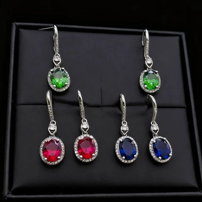 Veloria Gemstone Stud Earrings - Emerald