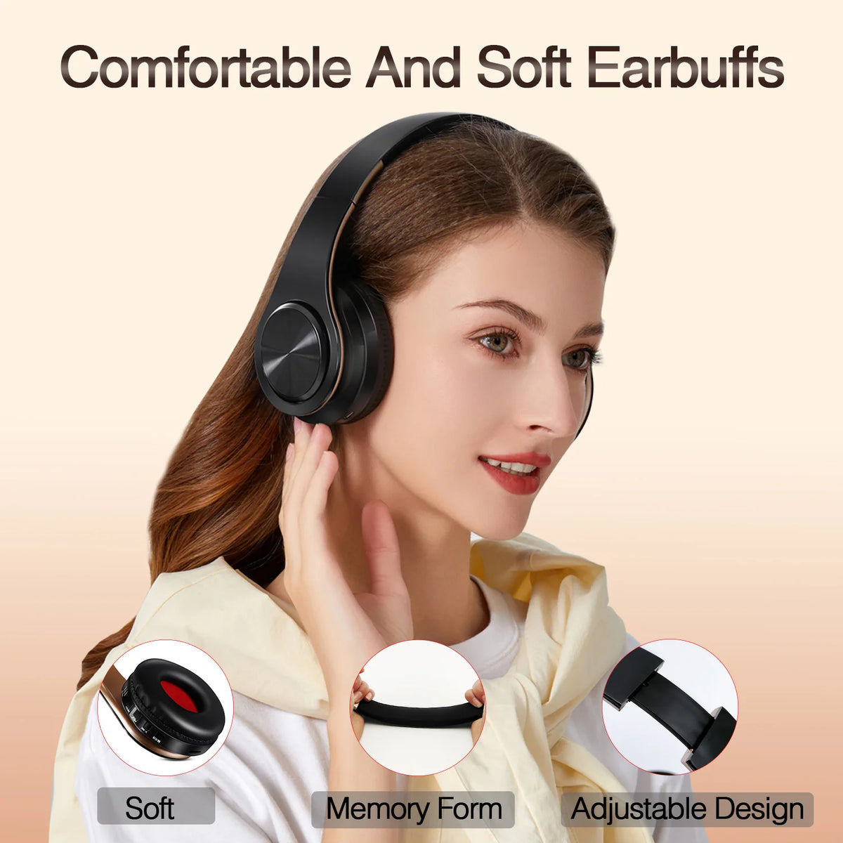 Aurex GoldSound Wireless Headphones - Black & Red