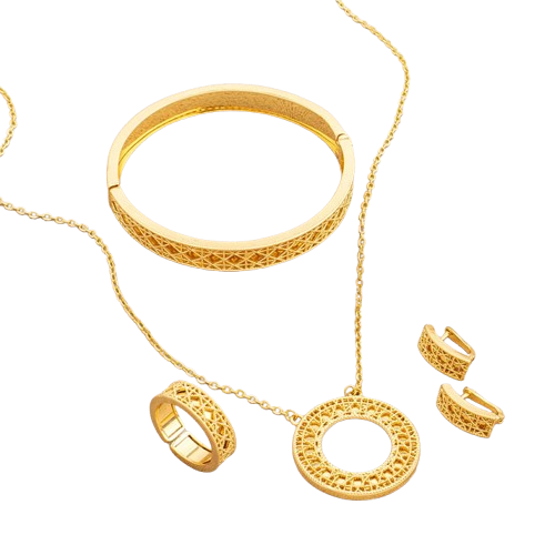 Circular Hollow 4-Piece Jewellery Set