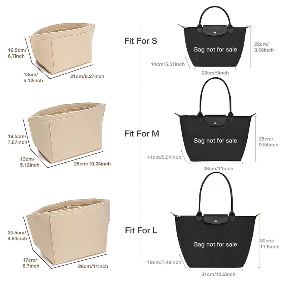 Felt Purse Organizer Insert - Black