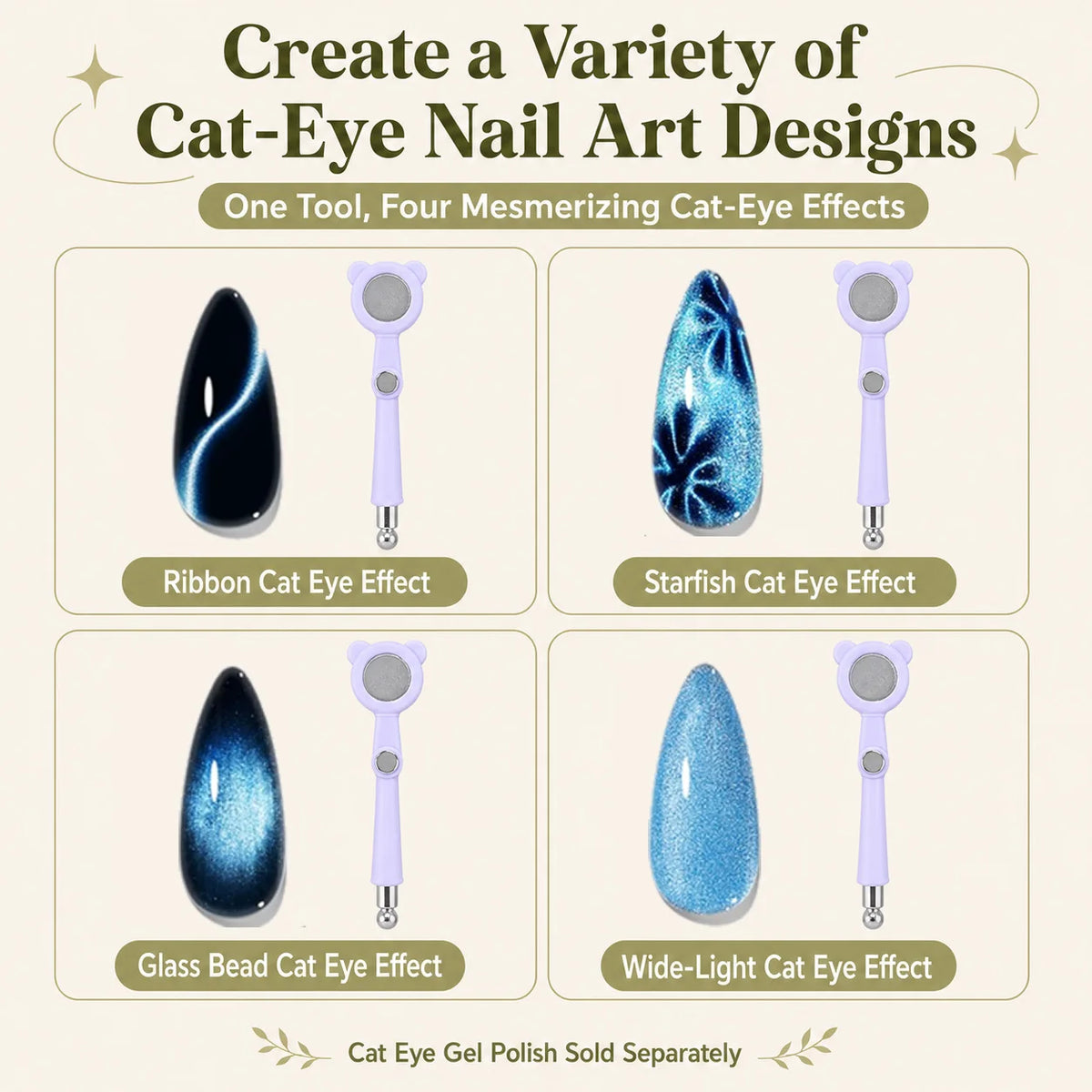 Magnevra CatEye Duo 2-in-1 Magnetic Nail Art Cat Eye Tool