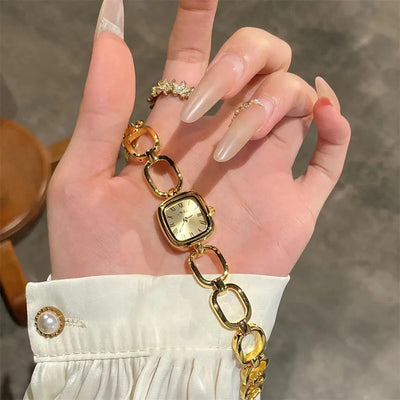 Women's Gold Quartz Watch - Silver