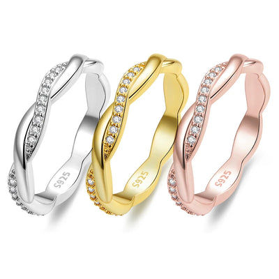 BAMOER Twisted Rope Ring