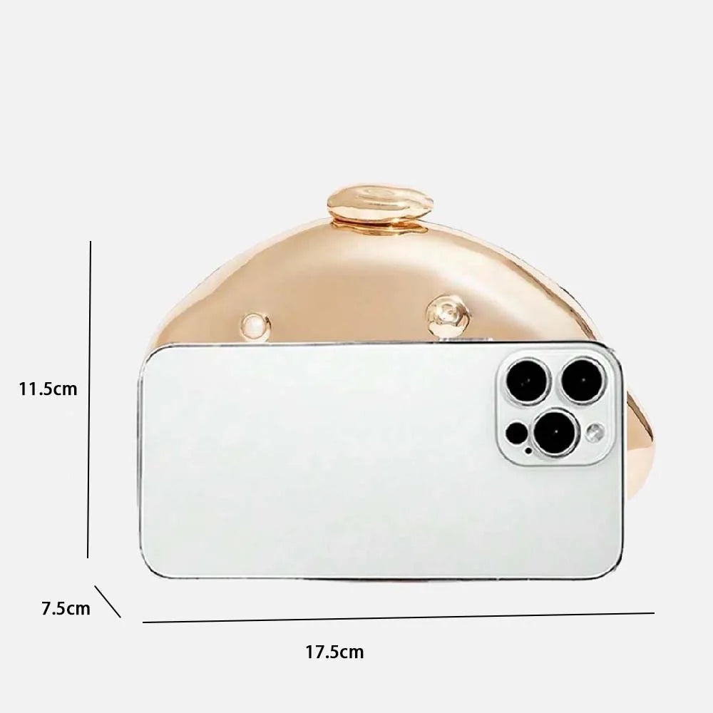 Mini Shell Acrylic Clutch size reference