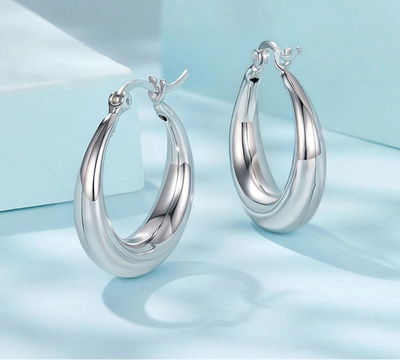 BAMOER Chunky Hoop Earrings - Medium
