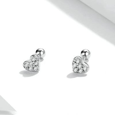 BAMOER Tiny Charm Stud Earrings - Heart