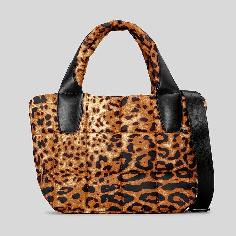 Quilted Puffer Crossbody Bag worn crossbody