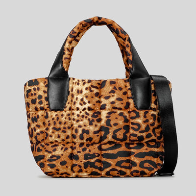 Quilted Puffer Crossbody Bag worn crossbody