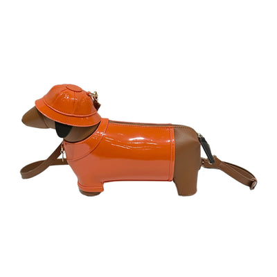 Novelty Dachshund Crossbody Bag worn crossbody