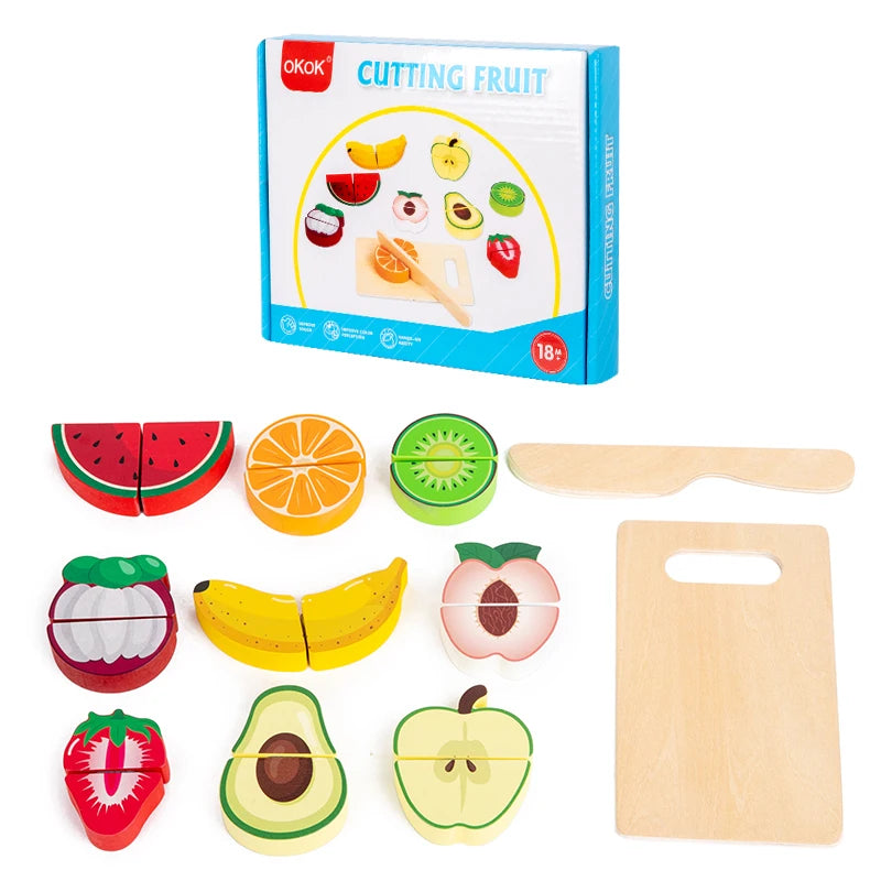 Wooden Pretend Play Food Set size reference