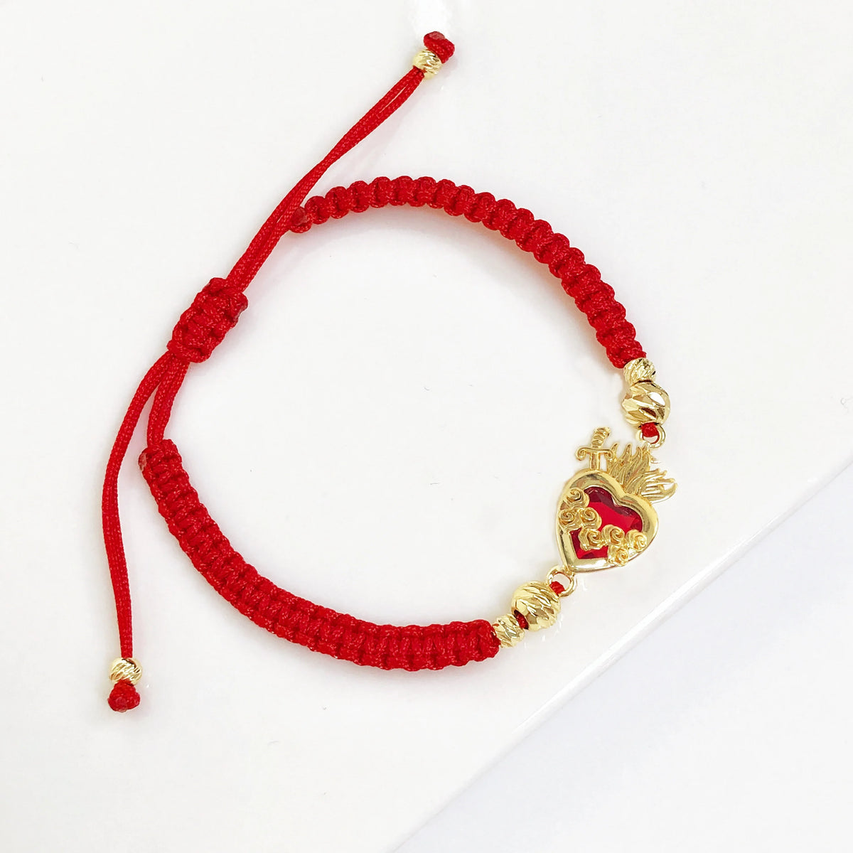 Sacred Heart Cross Bracelet styling shot