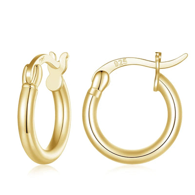 BAMOER Glossy Tube Hoop Earrings texture detail