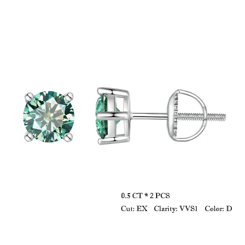BAMOER 2ct Moissanite Stud Earrings prong detail