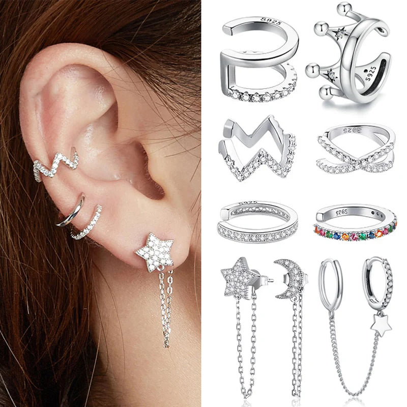 BAMOER Mono Clip Ear Cuffs close-up