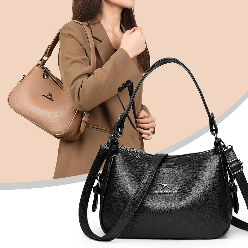 Vintage PU Leather Tote Bag & Wallet