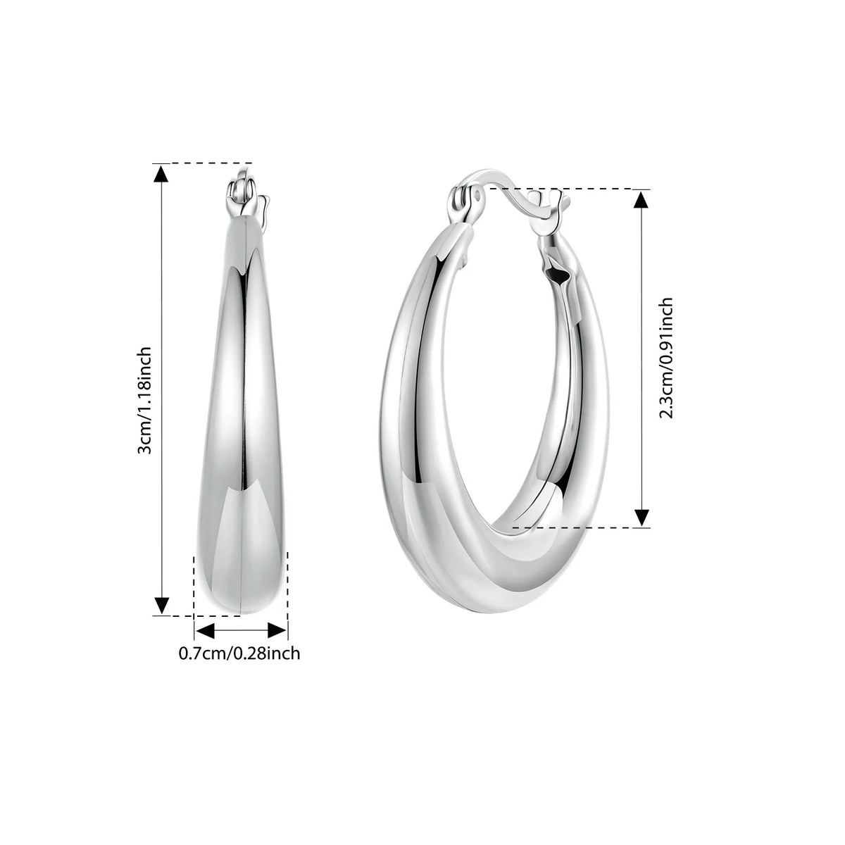 BAMOER Chunky Hoop Earrings styling shot