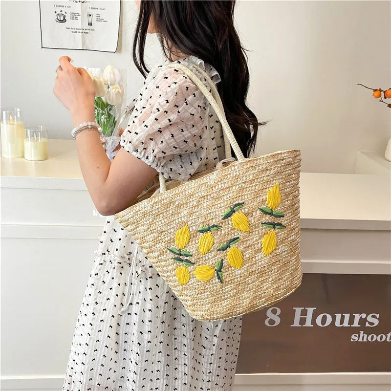Braided Rattan Boho Bag