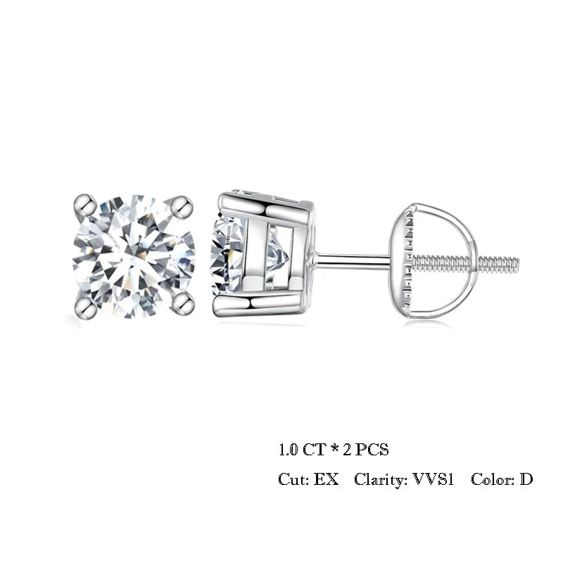 BAMOER 2ct Moissanite Stud Earrings gift presentation