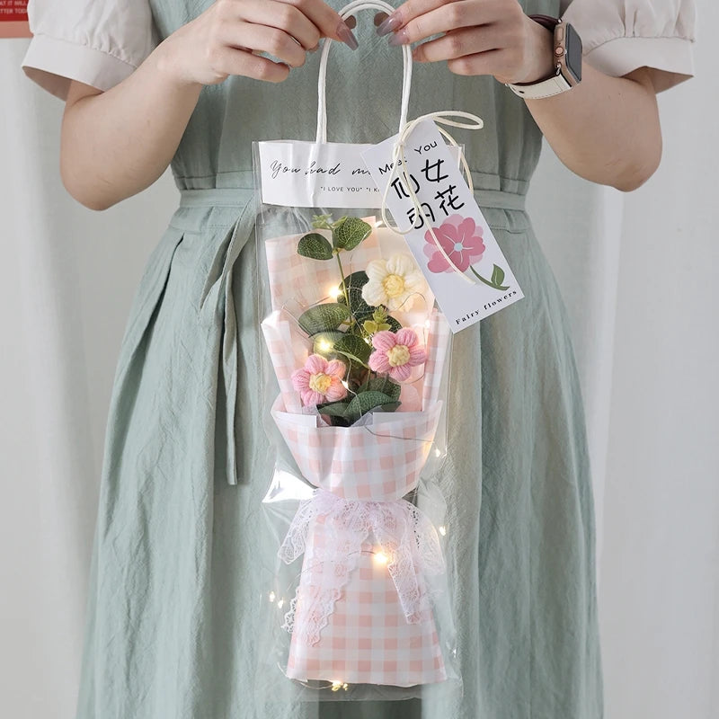 Handcrafted Yarn Floral Arrangement packaging