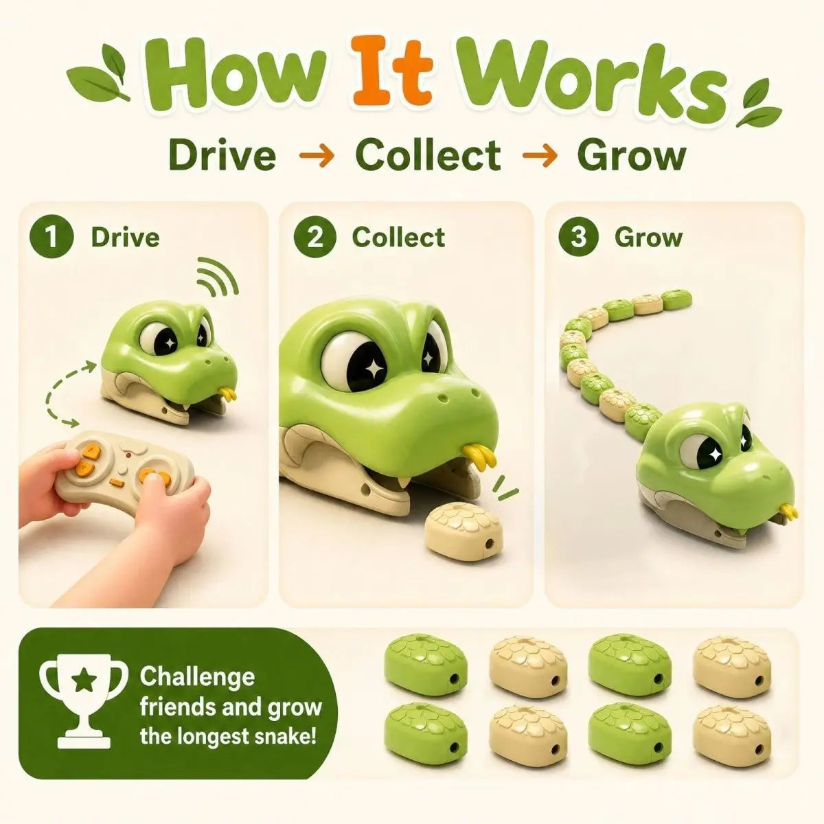 Magnetic Snake Racing Car Set close-up