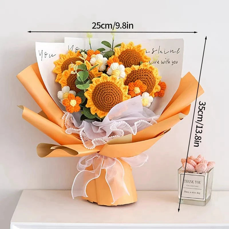 Handcrafted Yarn Floral Arrangement in vase