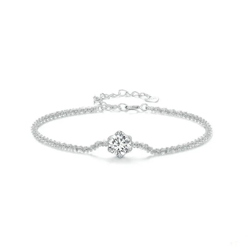 BAMOER Round Moissanite Tennis Bracelet