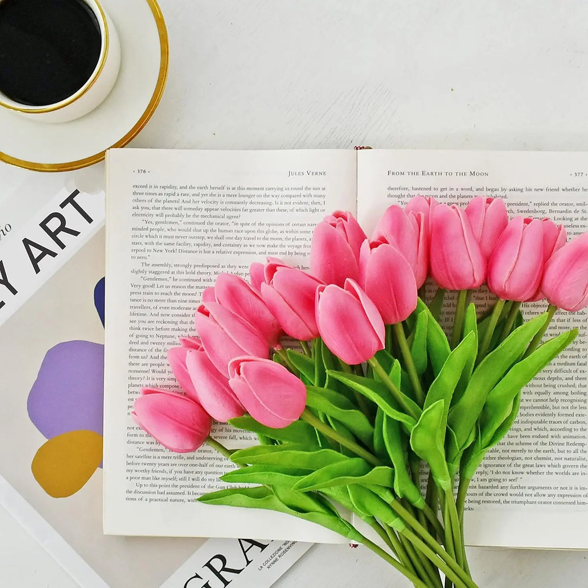 Real-Touch Artificial Tulip Flowers - Red