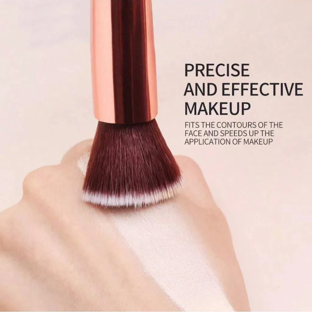 Soft Blending Foundation Brush - Blush Pink in use