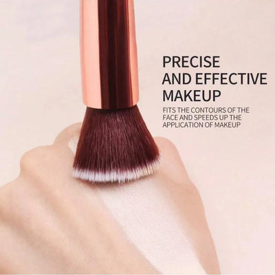 Soft Blending Foundation Brush - Blush Pink in use