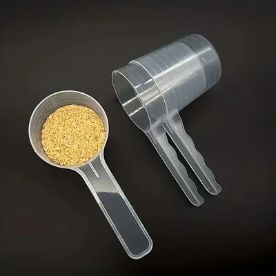 Pet Food Measuring Spoon in use