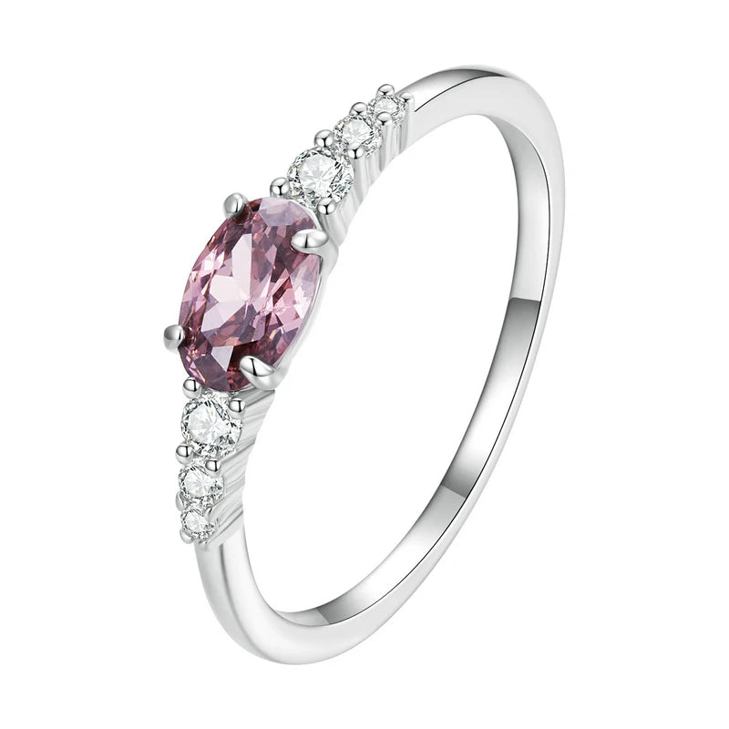 BAMOER Oval Gemstone Ring gift presentation