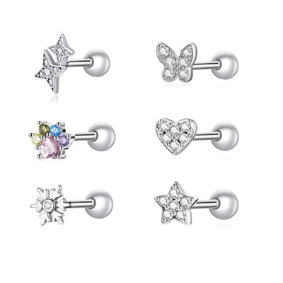 BAMOER Tiny Charm Stud Earrings