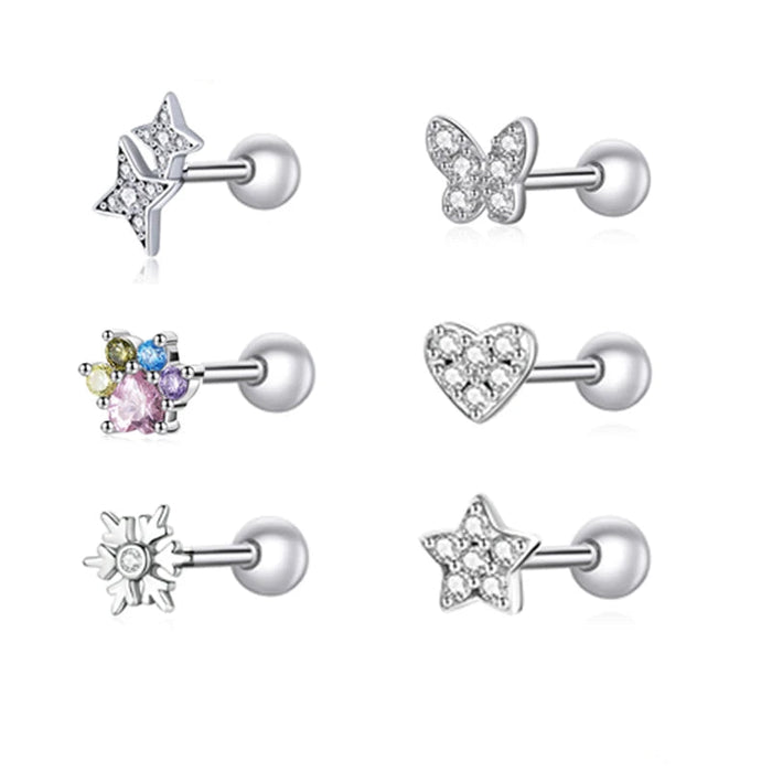 BAMOER Tiny Charm Stud Earrings