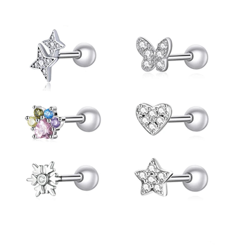 BAMOER Tiny Charm Stud Earrings
