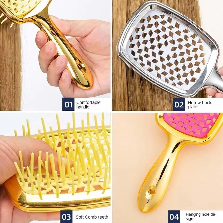 Aurevyn MeshGlow Detangling Comb - Gold Yellow
