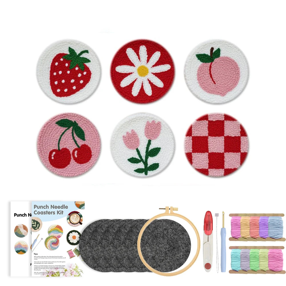 GATYZTORY Punch Needle Coaster Kit texture detail