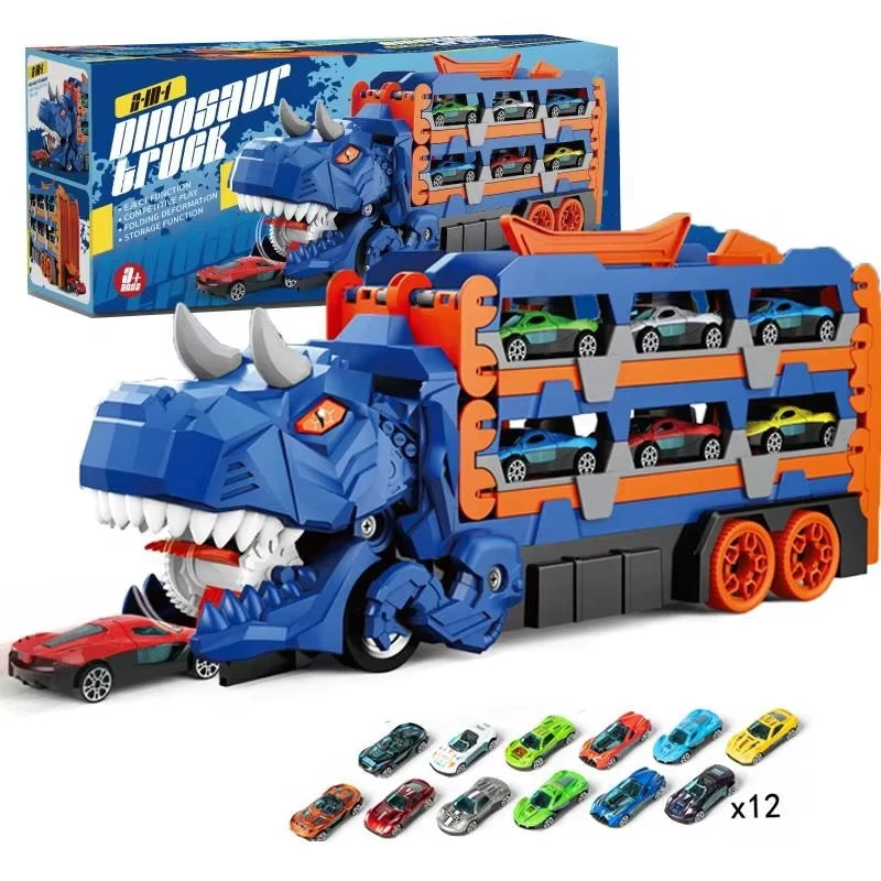 Dinosaur Catapult Car Track Playset folded