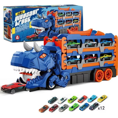 Dinosaur Catapult Car Track Playset folded