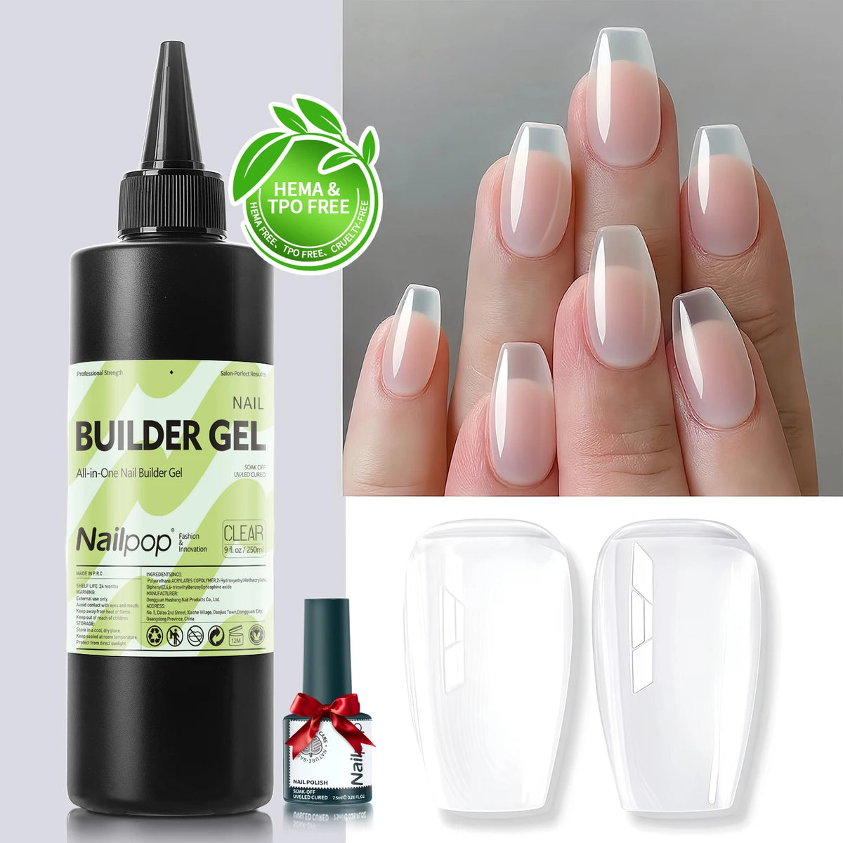 Acrylune Nail Extension Sculpt Gel finished nails