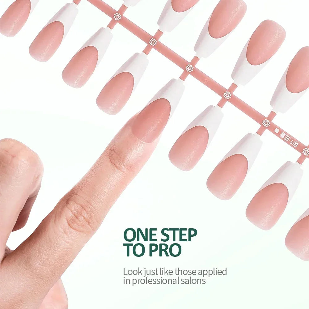 Nailpop 3 in 1 French Gel Nail Tips 150PCS French Press on Nails Short Coffin Tips No Need to File Fake Nails for Nail Art DIY