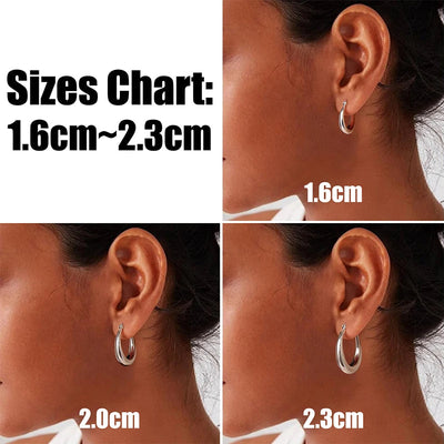 BAMOER Chunky Hoop Earrings - Large