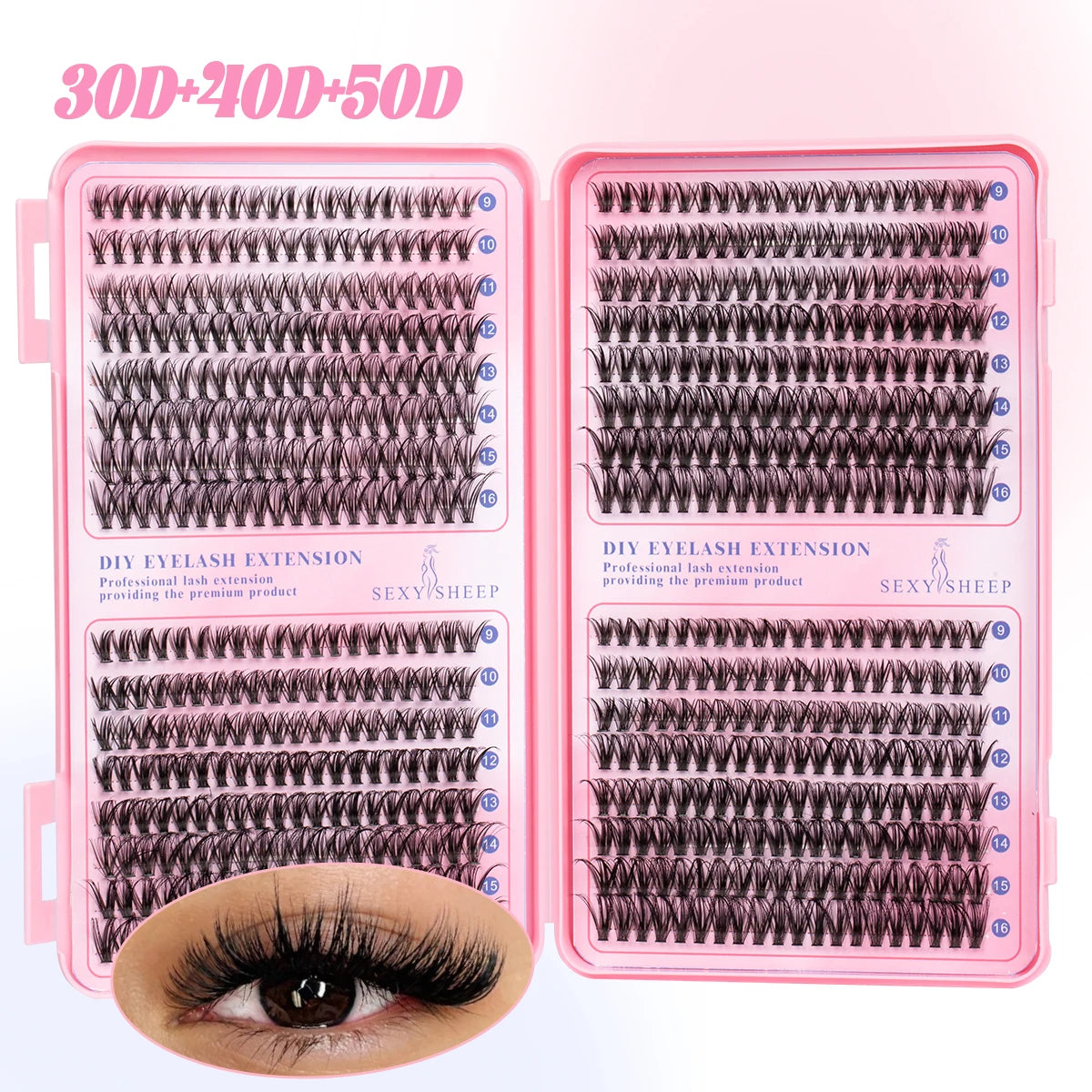 Reusable DIY Cluster Lashes Kit tools included