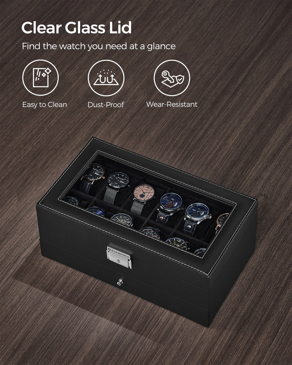 12-Slot Watch Box - Red