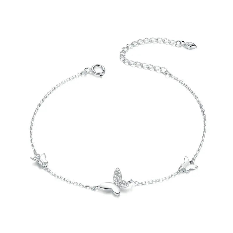 BAMOER Flying Butterfly Silver Bracelet